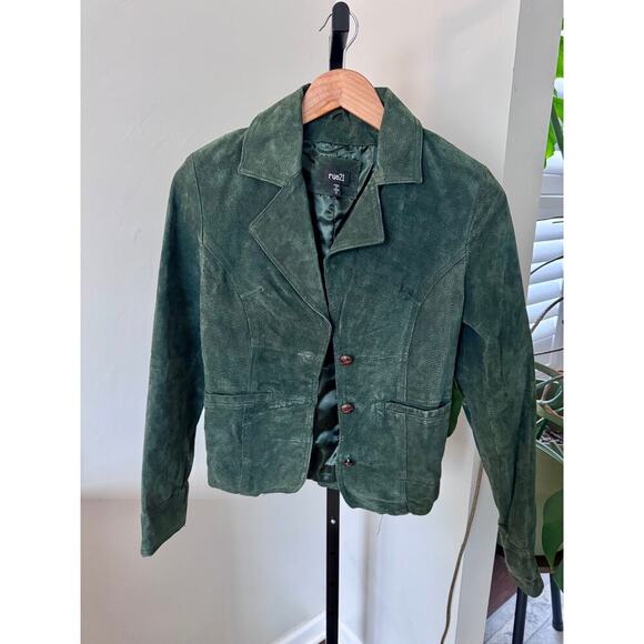 Rue21 Jackets & Blazers - Vintage Green Suede Leather Rue 21 Womens Jacket